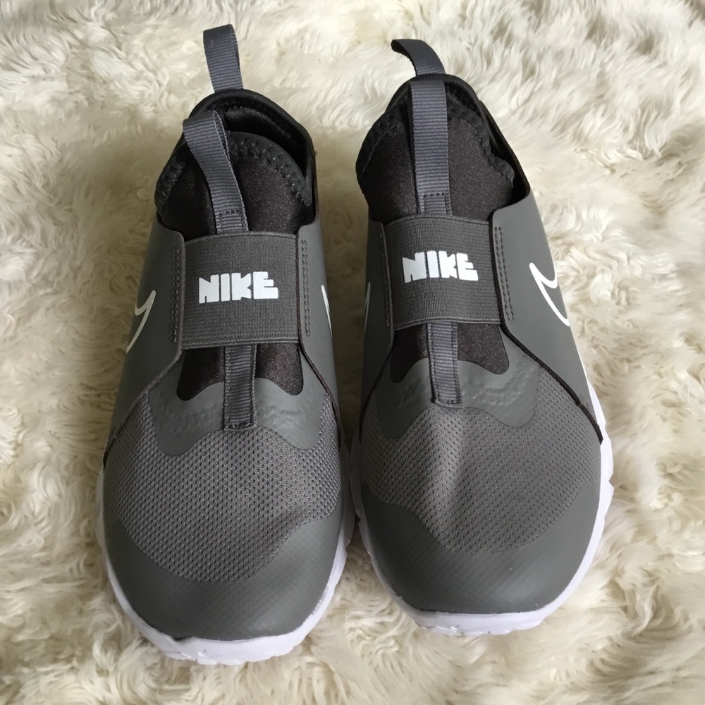 Nike Gray and White Slip-On Athletic Sneakers